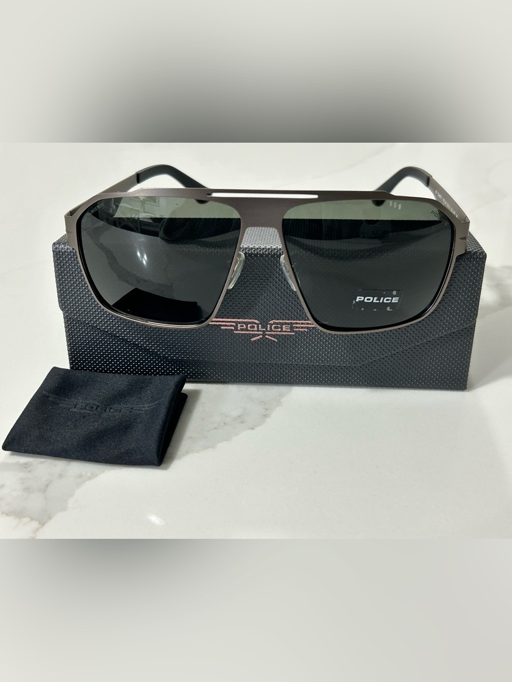 Police Men’s Gunmetal Frame Black Lens Sunglasses